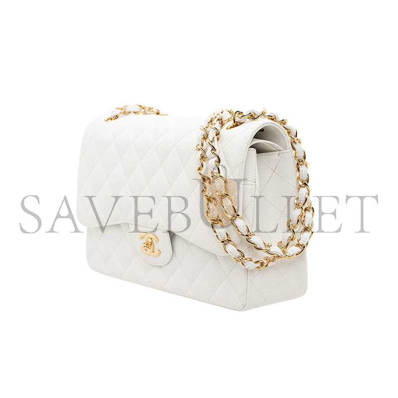 CHANEL QUILTED CAVIAR LEATHER CLASSIC JUMBO DOUBLE FLAP BAG 426504 (30*21*9cm)